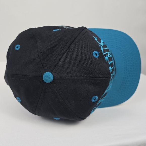 CAROLINA PANTHERS LOGO 7 Vintage 90’s SnapBack NFL Hat -Black/Teal - Picture 6 of 10